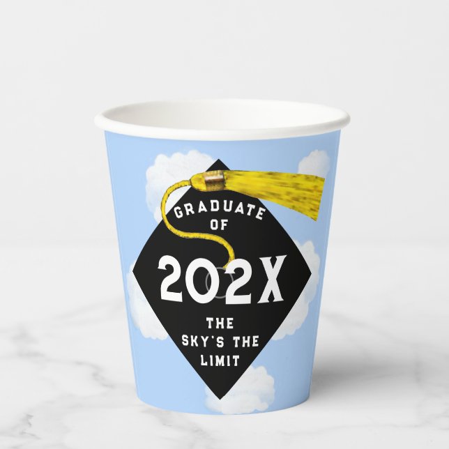 Vasos De Papel Partido de Graduación Personalizada 2025 (Anverso)