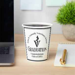 Vasos De Papel Partido de Graduación Veterinaria Personalizada