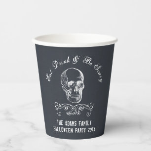 Vasos De Papel Partido de Halloween Personalizado del Skull Chalk