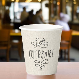 Vasos De Papel Partido Rústico de Graduación 8 oz