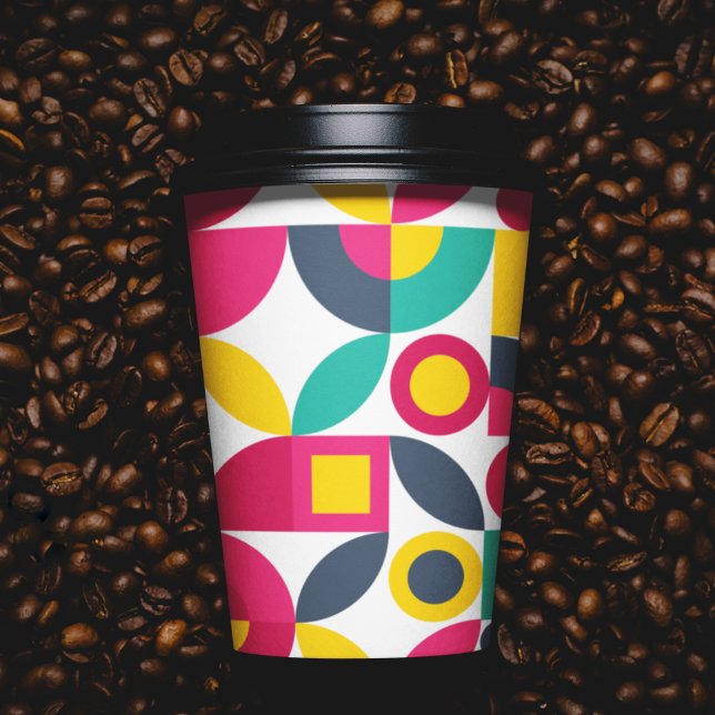 Vasos De Papel Partido temático Groovy (vintage bauhaus theme kids,adult party stationery, birthday party use and throw paper cups)