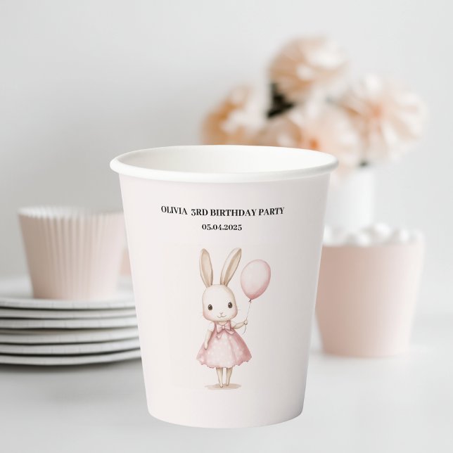 Vasos De Papel Pascua de conejo rosado pastel | Cumpleaños de niñ (Subido por el creador)