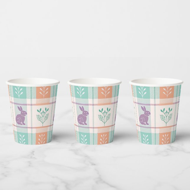 Vasos De Papel Pascua de cuadros escoceses   (Multi)