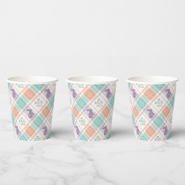 Vasos De Papel Pascua de cuadros escoceses   (Multi)