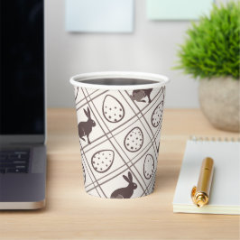 Vasos De Papel Pascua de Cuadros Marrones