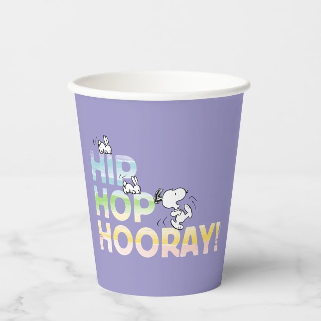 Vasos De Papel Pascua de Snoopy Hip Hop Hooray (Anverso)