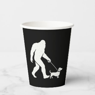 Vasos De Papel Paseando en bicicleta Dachshund Funny Wiener Dog D
