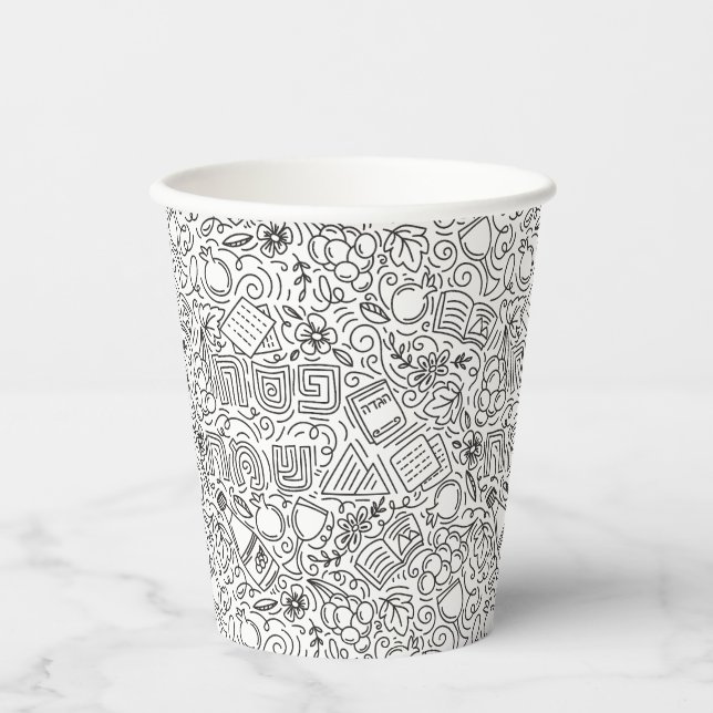Vasos De Papel Passover Black and White Paper cup (Anverso)