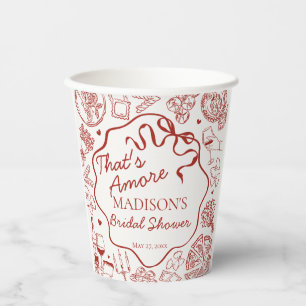 Vasos De Papel Pasta Italiana Eso Es Amor Despedida de Soltera