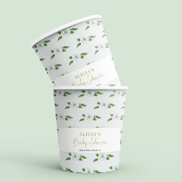 Vasos De Papel Pastel azul floral niño bebé fiesta de ducha