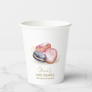 Vasos De Papel Pastel Bonjour Bébé Macarons francés Baby Shower