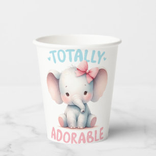 VASOS DE PAPEL PASTEL CUBIERTO ELEFANTE DE BEBÉ AZUL ROJO