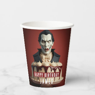 Vasos De Papel Pastel de crema con temática de vampiros de Drácul