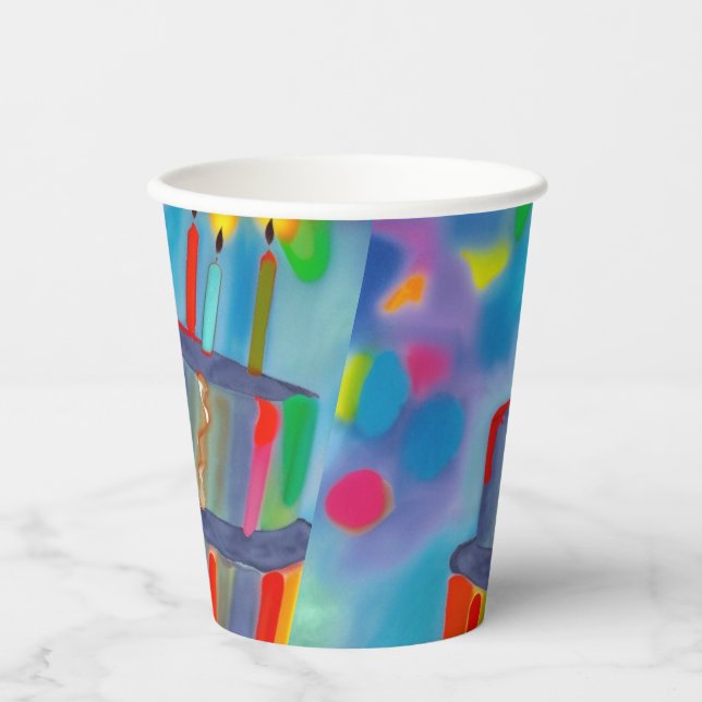 Vasos De Papel Pastel de cumpleaños (Anverso)