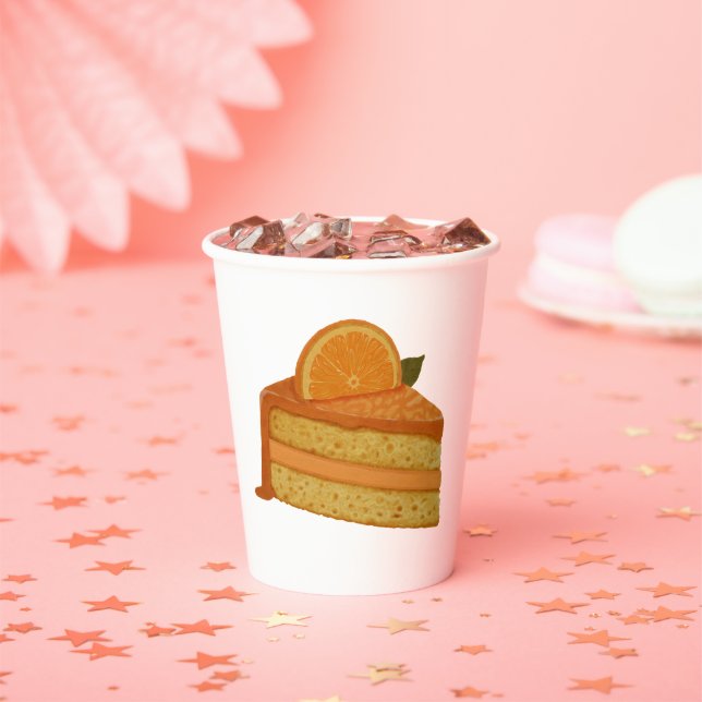 Vasos De Papel Pastel de queso naranja (in situ)