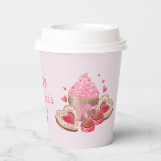 Vasos De Papel Pastel de San Valentín, galleta, tetas (Reverso )