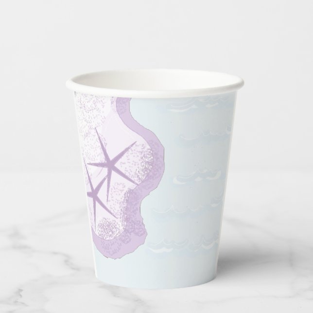 Vasos De Papel Pastel de Starfish y Ocean Paper Cups (Anverso)