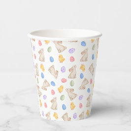 Vasos De Papel Pastel Easter Bunny & Chick Party Paper Cups