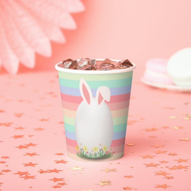 Vasos De Papel Pastel Easter Egg Bunny Baby Shower (in situ)