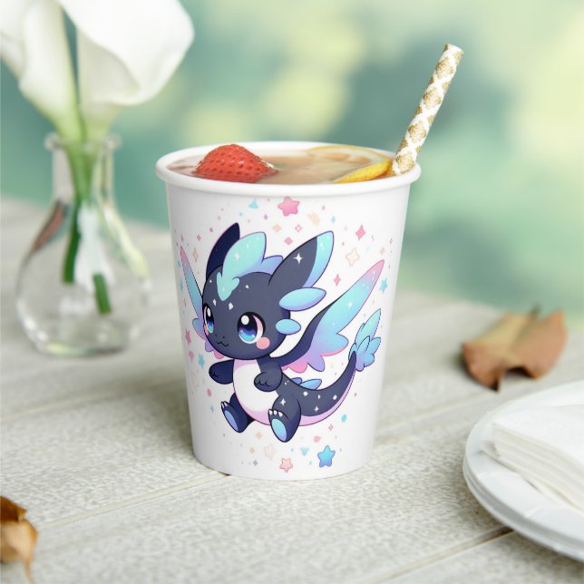 Vasos De Papel Pastel Enchanted Dragon Baby Shower (in situ)