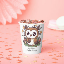 Vasos De Papel Pastel Enchanted Owl Baby Shower