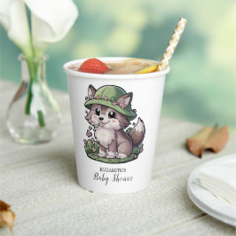 Vasos De Papel Pastel Enchanted Wolf Baby Shower