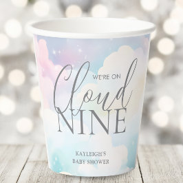 Vasos De Papel Pastel Estamos en Cloud Nueve Baby Shower