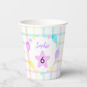 Vasos De Papel Pastel Fiesta Arcoiris Para Chicas