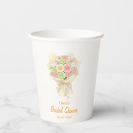Vasos De Papel Pastel Floral Bridal Shower bouquet 