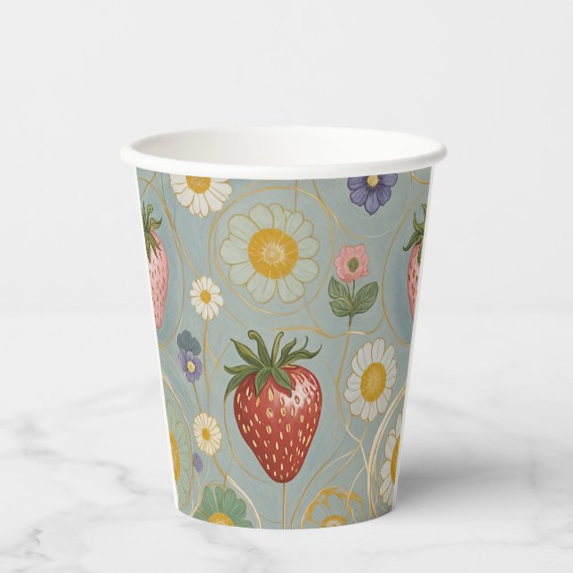 Vasos De Papel Pastel Floral y Berry Delight (Anverso)