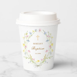 Vasos De Papel Pastel Flores Silvestres Bautismo