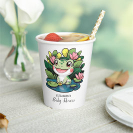 Vasos De Papel Pastel Frog Baby Shower