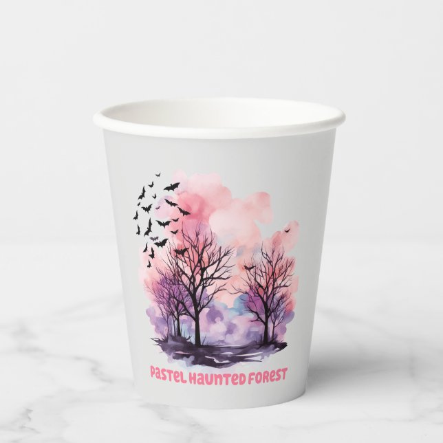 Vasos De Papel Pastel Haunted Forest (Anverso)