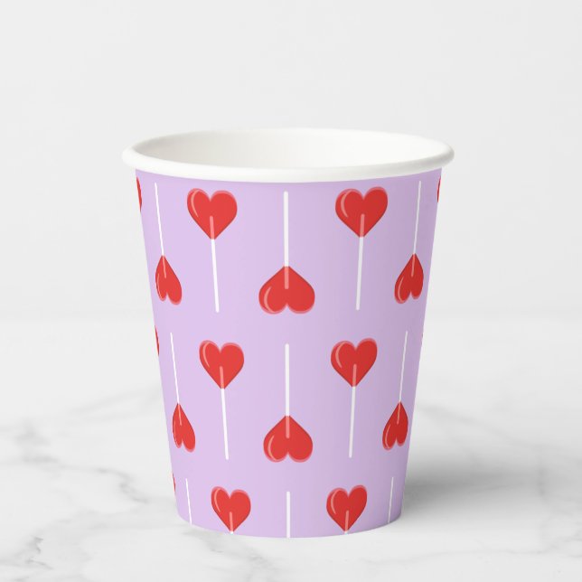Vasos De Papel Pastel Love Suckers Red (Anverso)