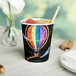 Vasos De Papel Pastel Magic Hot Air Balloon Birday