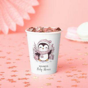 Vasos De Papel Pastel Magical Penguin Baby Shower