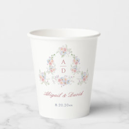 Vasos De Papel Pastel Peonies Frame Wedding Monograms