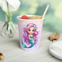 Pastel Purple Little Mermaid Watercolor Cumpleaños