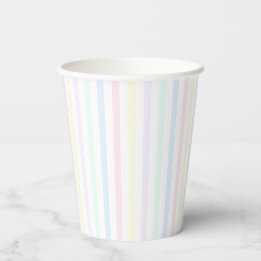 Vasos De Papel Pastel Rainbow Candy Stripe Retro