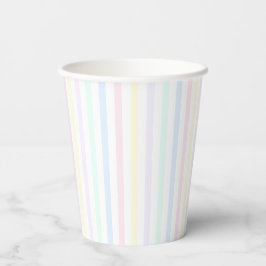 Vasos De Papel Pastel Rainbow Candy Stripe Retro