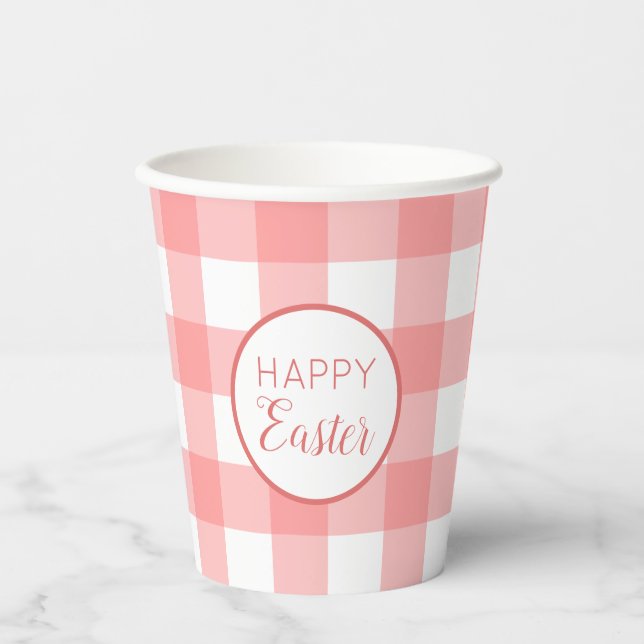 Vasos De Papel Pastel Raspberry Red Happy Easter Plasto (Anverso)