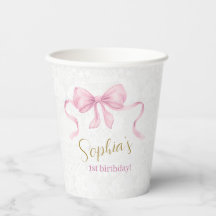 Pastel Rosa y Elegante Guión Dorado Cumpleaños