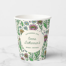 Vasos De Papel Pastel Scandinavian Floral Bridal Shower