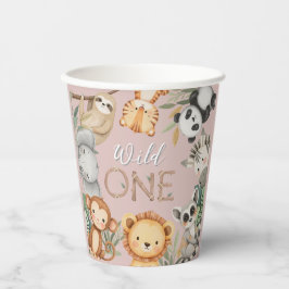 Vasos De Papel Pastel Tropical Salvaje Una Selva Animales Safari