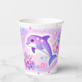 Vasos De Papel Pastel Whimsical Dolphin Baby Shower