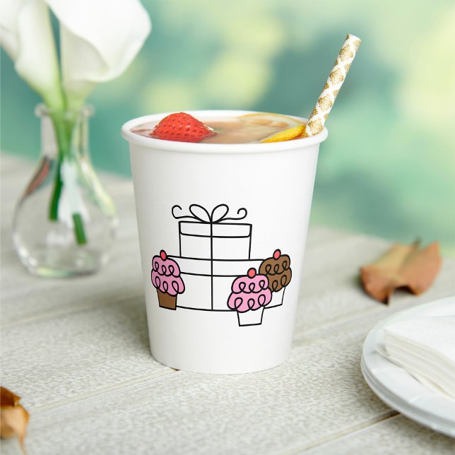 Vasos De Papel Pastel y caja de regalo para la celebración de dul (Subido por el creador)