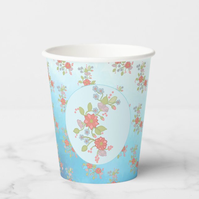 Vasos De Papel pastellblumen (Anverso)