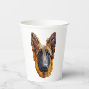Vasos De Papel Pastor Alemán Cachorro Perro Lindo