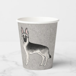 Vasos De Papel Pastor Alemán Silver Sable Perro de Dibujos Animad