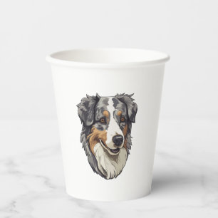 Vasos De Papel Pastor australiano Perro 3